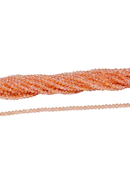 4 mm Somon Basık Kristal Cam Boncuk 1 Dizi - (110 Adet)