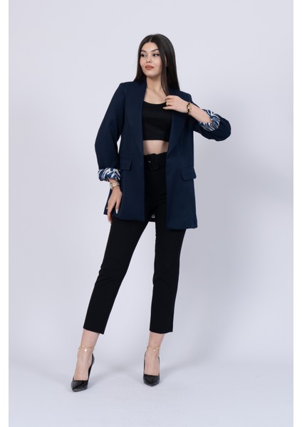 Leopar Desen Astarlı Oversize Trend Ceket 8609