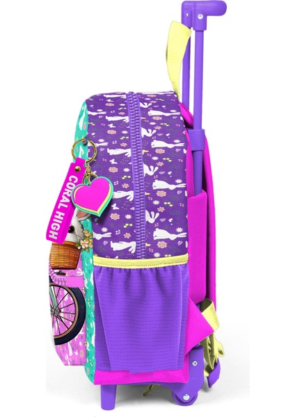 Minik Yuva Çekçekli Sırt Çantası Mor Pembe Bisikletli Kız Desenli Iki Bölmeli 24069 fiyatları