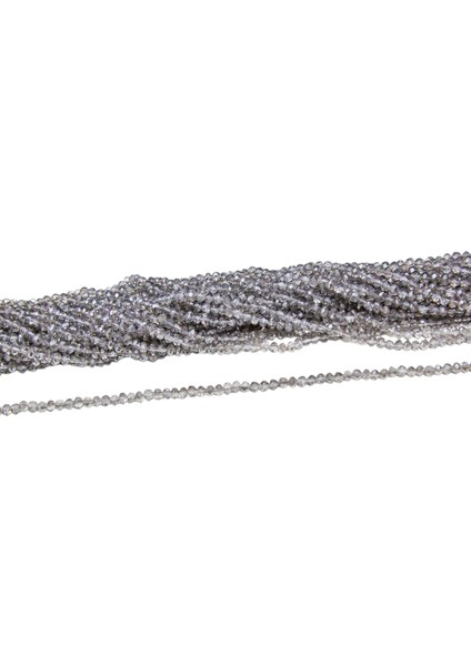 4 mm Duman Basık Kristal Cam Boncuk 1 Dizi - (110 Adet)