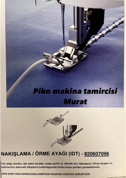 820607096 Pfaff Nakışlama/örme Ayağı