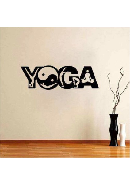 Meditasyon Yin Yang Yoga Silüeti Duvar Sticker, Çıkartma