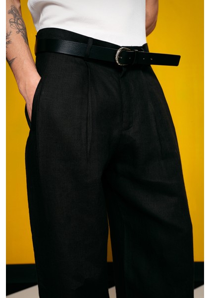 Keten Siyah Pantolon modelleri