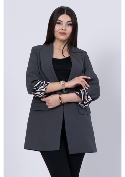 Leopar Desen Astarlı Oversize Trend Ceket 8609