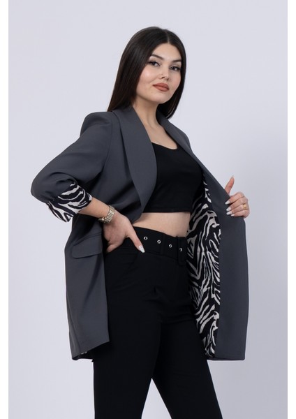 Leopar Desen Astarlı Oversize Trend Ceket 8609 modelleri