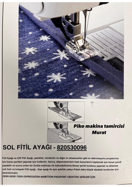 Fitil Üst Dikiş Ayağı (Sol)