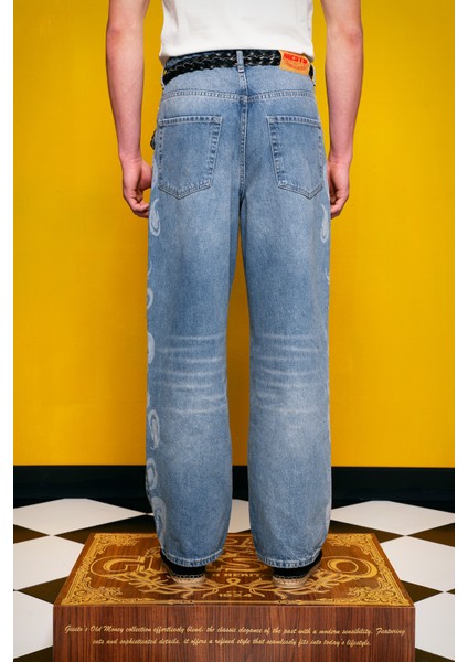 Lazer Desenli Mavi Jean modelleri