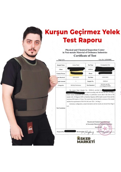 Beyaz Kurşun Geçirmez Yelek – Balistik Çelik Yelek (Seviye 3A) – Büyük Beden