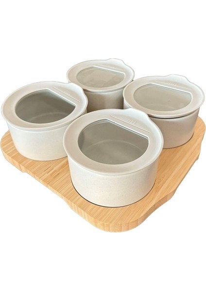 Fika One 4'lü Yuvarlak Kahvaltı Seti Buz Beyazı