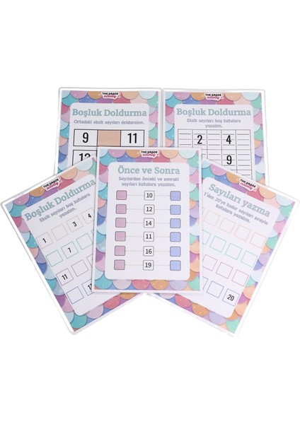The Grade 2-6 Yaş Yaz-Sil Sayılar.yazmayı Öğreniyorum.rakam Yazma Etkinlikleri.eğitici Set.13 Sayfa-A4 Boyutu. modelleri