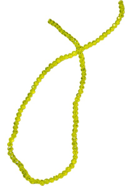 4 mm Limon Basık Kristal Cam Boncuk 1 Dizi - (110 Adet)