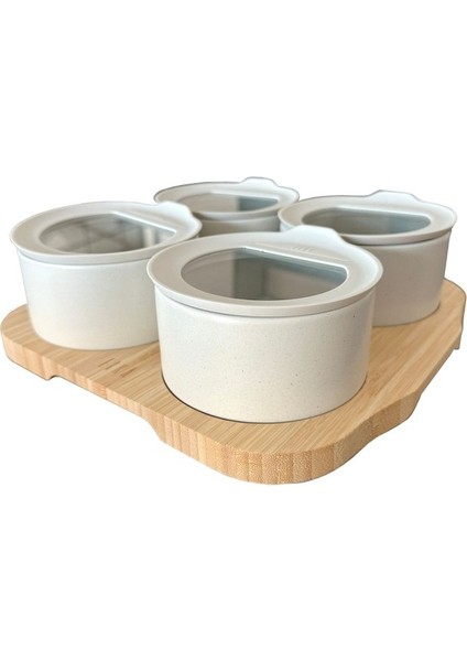 Fika One 4'lü Yuvarlak Kahvaltı Seti Buz Beyazı