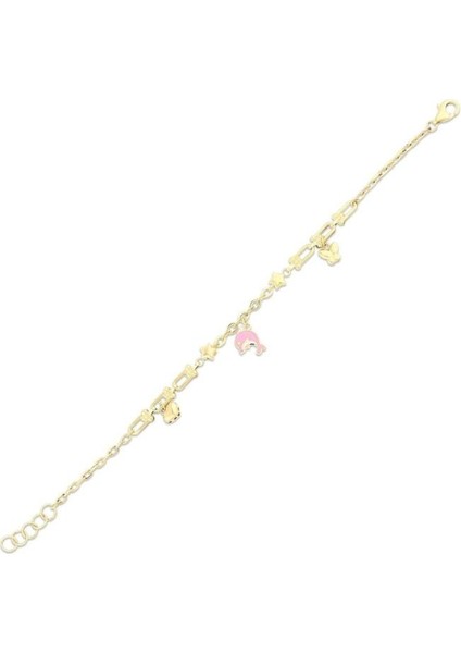 Yunus Figürlü Altın Çocuk Bileklik - 14K