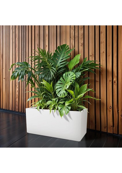 Fiber Saksı Beyaz Küre Yuvarlak Top Vazo Dekoratif Saksı Fiberglas 25 x 25 cm modelleri