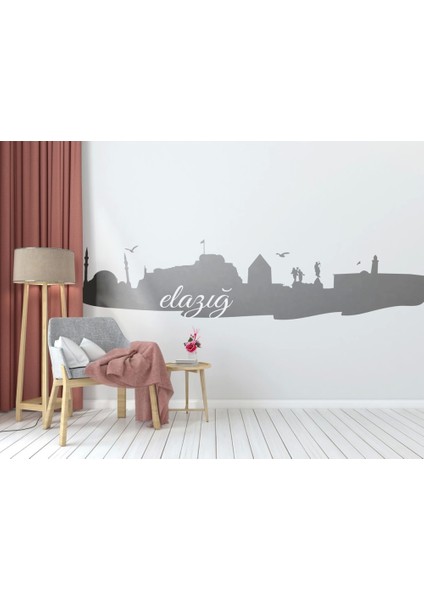 Elazığ Sitüel Sticker - Elazığ Sitüel Duvar Sticker Dekoratif Odası Duvar Sticker Duvar Süsü 65 x 15