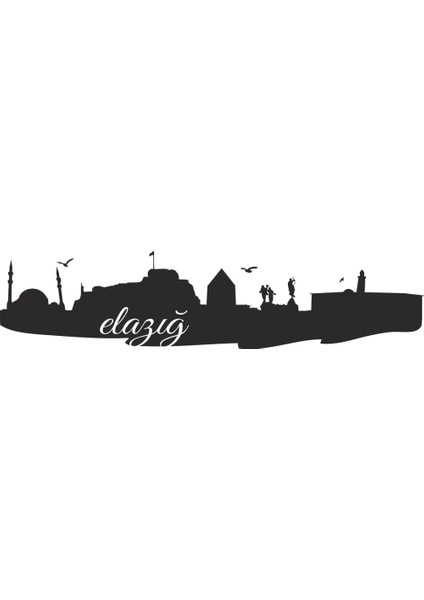 Elazığ Sitüel Sticker - Elazığ Sitüel Duvar Sticker Dekoratif Odası Duvar Sticker Duvar Süsü 65 x 15