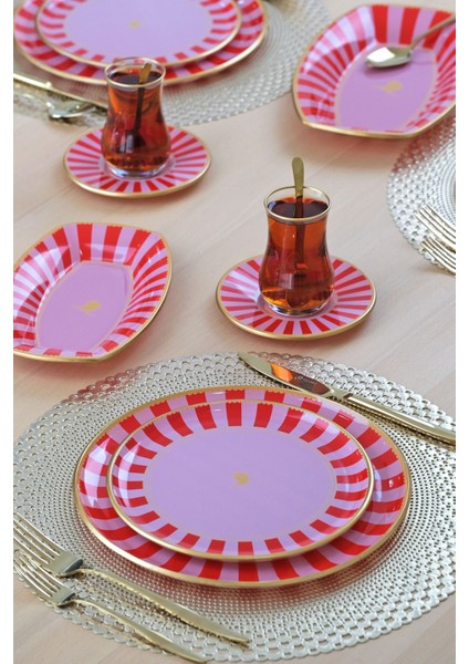 Pink Line 27 Parça 6 Kişilik Pasta Servis Takımı