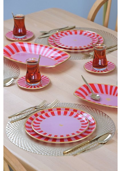 Pink Line 27 Parça 6 Kişilik Pasta Servis Takımı