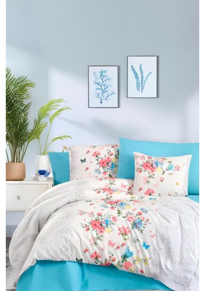 Çift Kişilik Ranforce Nevresim Takımı Pamuklu Butterfly