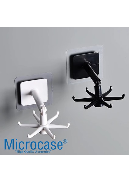 Kendinden Yapışkanlı 360 Derece Dönen 6 Kancalı Askı, Mutfak/banyo/gardırop Raf Aparatı 1 Adet - AL5022 fiyatları