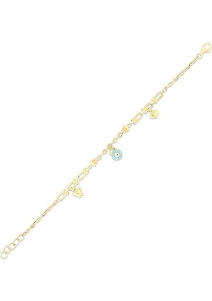 Kelebek Figürlü Altın Çocuk Bileklik - 14K - 2.47GR