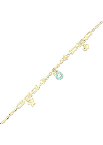 Kelebek Figürlü Altın Çocuk Bileklik - 14K - 2.47GR fiyatları