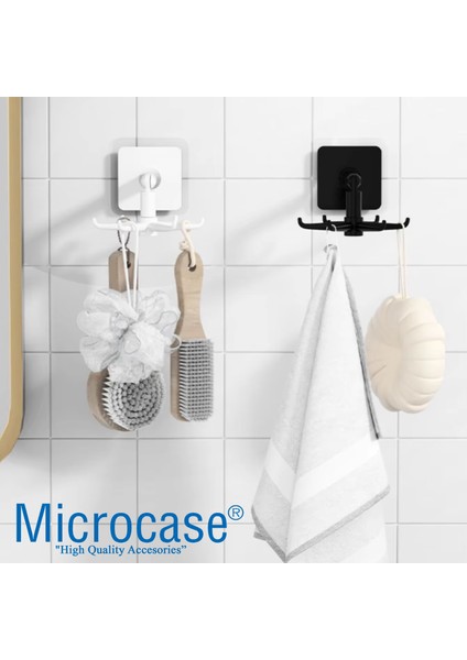 Kendinden Yapışkanlı 360 Derece Dönen 6 Kancalı Askı, Mutfak/banyo/gardırop Raf Aparatı 1 Adet - AL5022