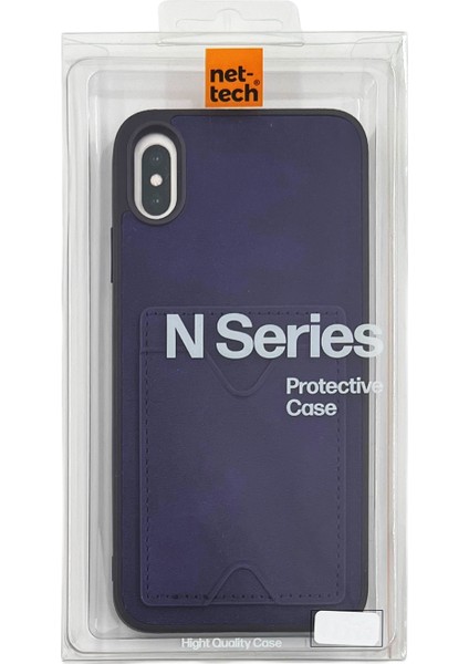 iPhone Xs Max Uyumlu NT-N028 Deri Kartlık Arka Koruma Kılıf