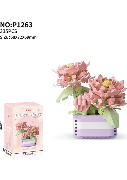 Bitki Saksıları Kalıcı Çiçek Buketi Yapı Taşları Puzzle Süs Oyuncakları (Yurt Dışından)