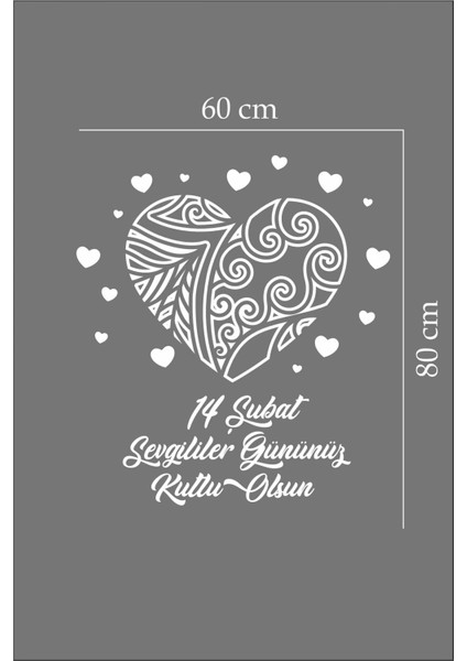 14 Şubat Sevgililer Günü Mağaza Vitrin Cam Kapı Duvar Sticker Süsleme