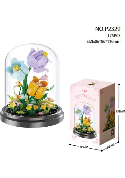 Sonsuz Çiçek Buketi Yapı Taşı Yapboz Oyuncakları Mikro Pelet Tatil Hediyesi (Yurt Dışından)