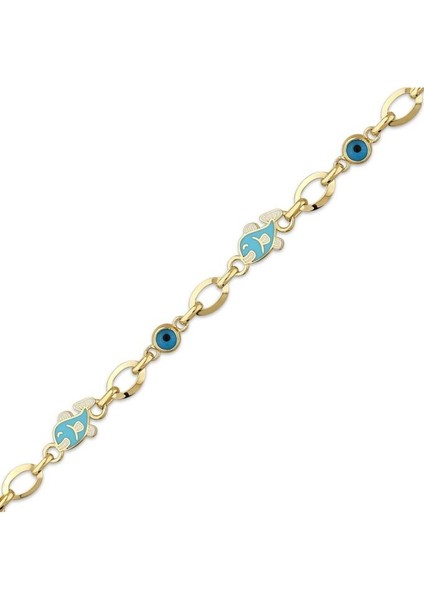 Nazarlıklı Altın Çocuk Bileklik - 14K - 3.60GR