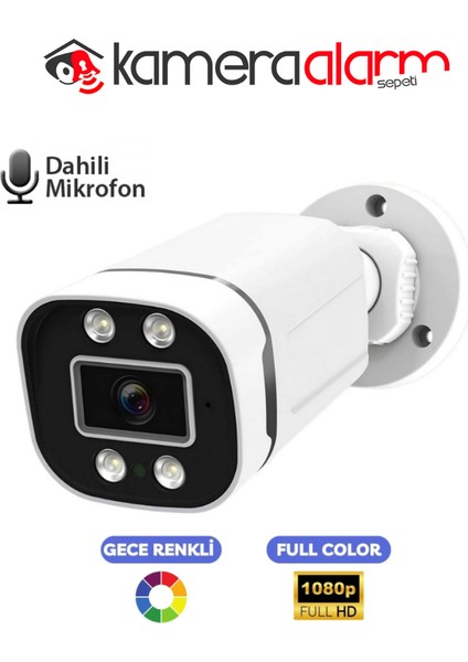 4 Kameralı Dahili Mikrofonlu 7/24 Renkli Görüşlü 2mp Ahd Kamera Seti