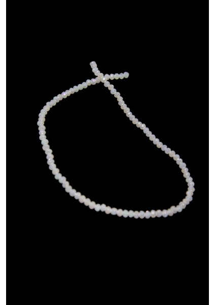 4 mm Süt Beyaz Basık Kristal Cam Boncuk 1 Dizi - (110 Adet) fiyatları