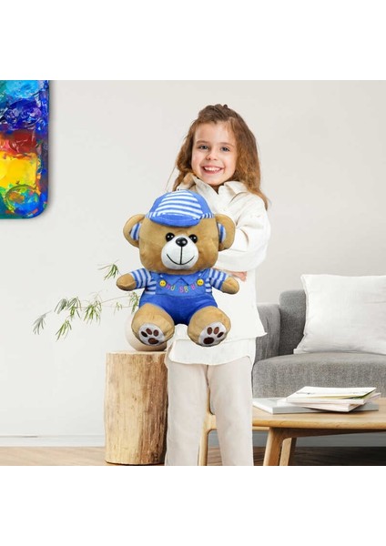 Hugs Baby Mavi Elbiseli Peluş Ayıcık 38CM