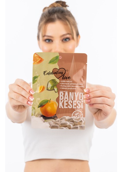 Hassas Cilt Portakal Kokulu Kese %100 Ipek