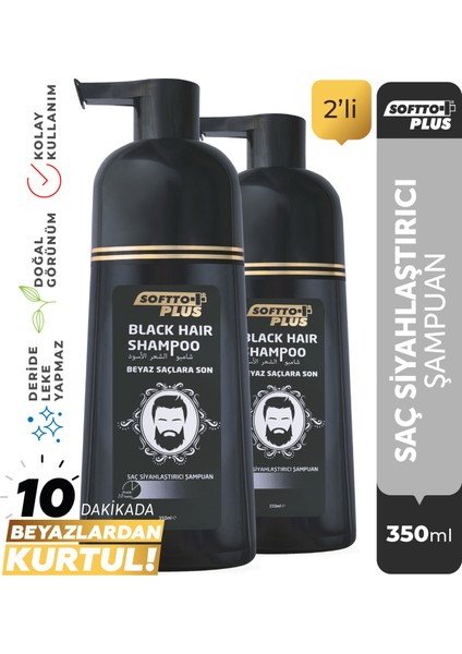 Black Hair Doğal Görünümlü Şampuan 350 Ml X 2 Adet