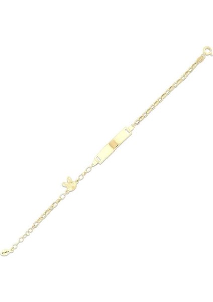 Tavşan Figürlü Altın Çocuk Künye - 14K