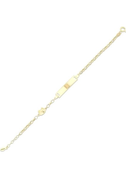 Kedi Figürlü Çocuk Altın Künye - 14K - 1.74GR