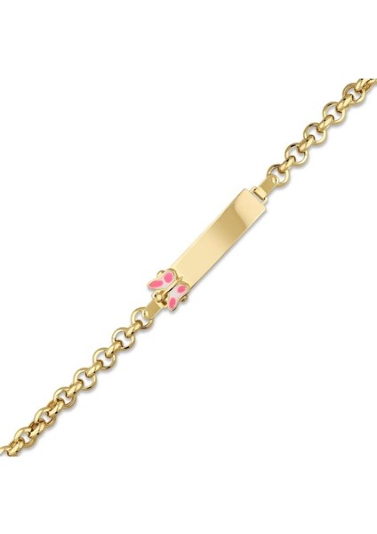 Kelebek Figürlü Altın Çocuk Künye - 14K fiyatları