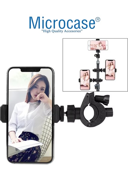 3 Telefon Başlıklı 2.1 Metre Uzayabilen Yükseklik ve Açı Ayarlı Youtuber & Influencer Çekim Tripodu Standı AL5035 fiyatları