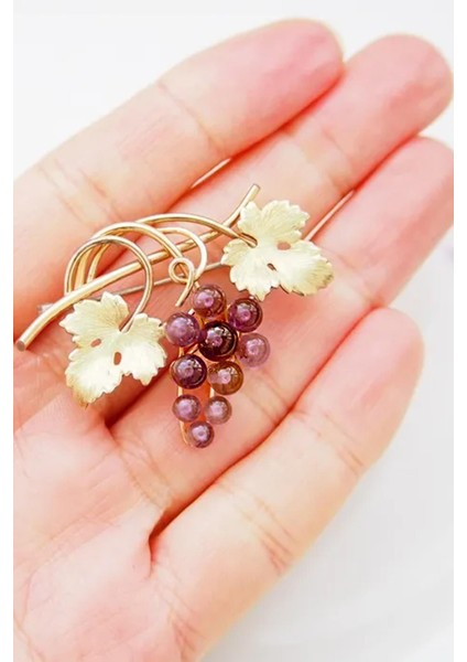 Shiraz Doğaltaşlı Altın Kaplama Üzüm Salkımı Broş Yaka Iğnesi indirimleri