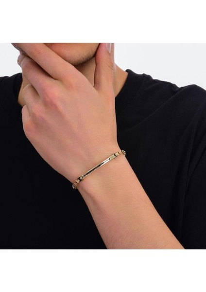 Tasarım Altın Erkek Bileklik - 14K - 12.08GR
