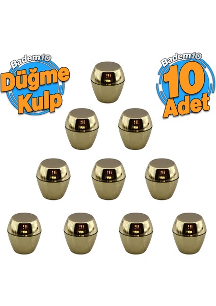 10 Adet Merkür Düğme Gold Mobilya Mutfak Dolap Dolabı Çekmece Kulpu Kulbu Altın Tek Vidalı Kulp
