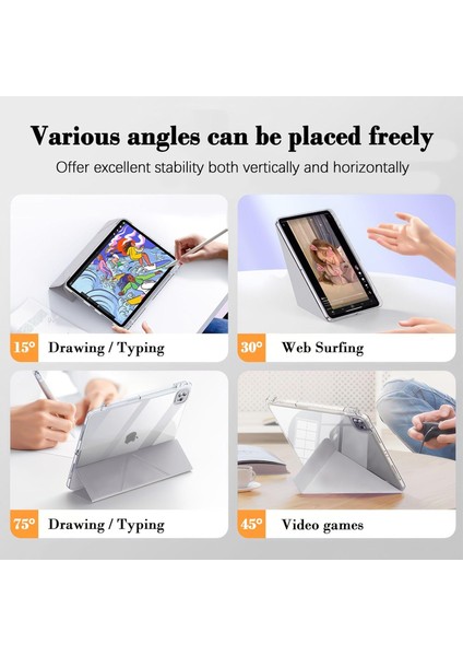 Apple iPad Air 11 (6. Nesil) 2024 Kalemlikli Yatay ve Dikey Standlı Origami Clemon Kılıf A2902 A2903 fırsatları