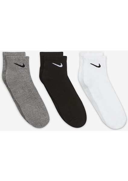 U Nk Everyday Cush Ankle 3pr Çorap SX7667-964 Renkli indirimleri