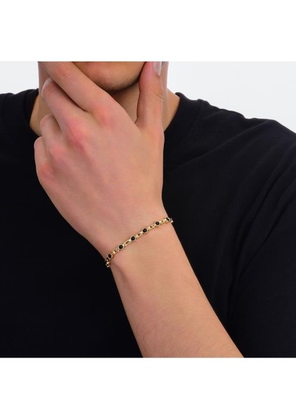 Tasarım Altın Erkek Bileklik - 14K - 15.04GR