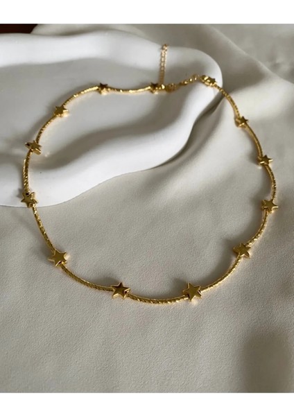 Yıldız Charmlı Choker Kolye