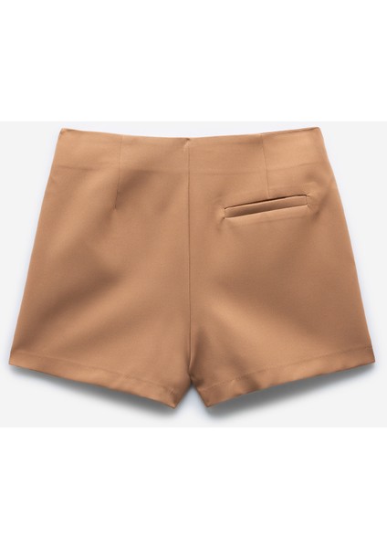 Regular Fit Tek Cep Detaylı Mini Şort Etek