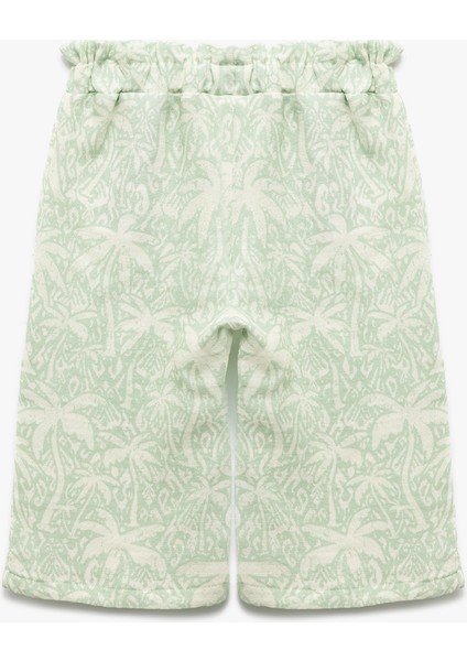 Pamuklu Beli Lastikli Desenli Bol Paça Pantolon fiyatları